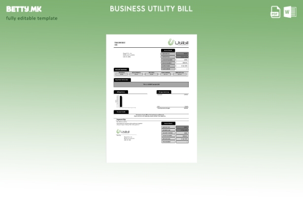 Модерен стил Австралија Utilibill шаблон за деловна сметка за комунални услуги